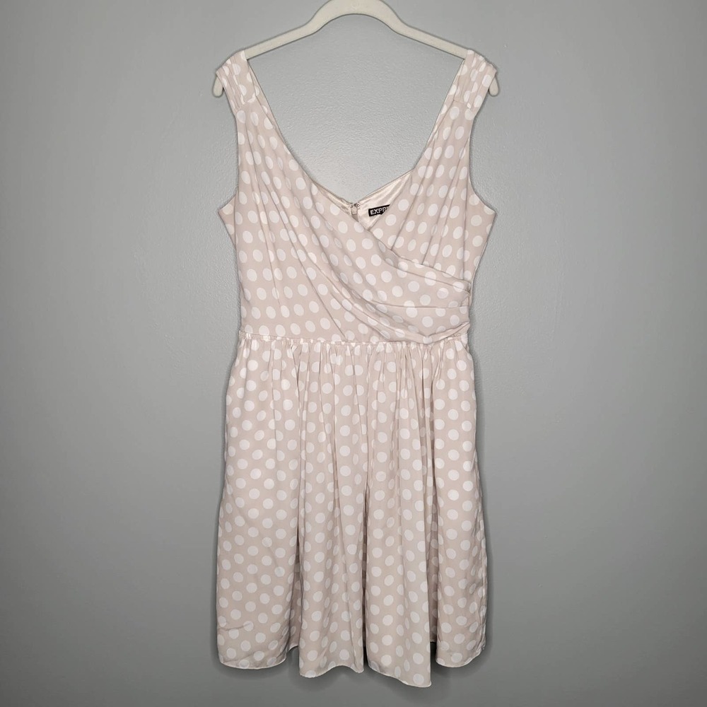 Express Cream Polka Dot Mini Dress
